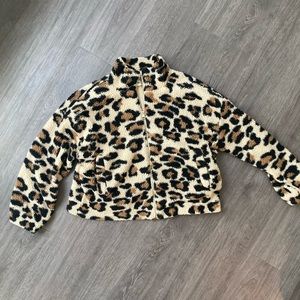 Cheetah Print Sherpa Jacket- size small